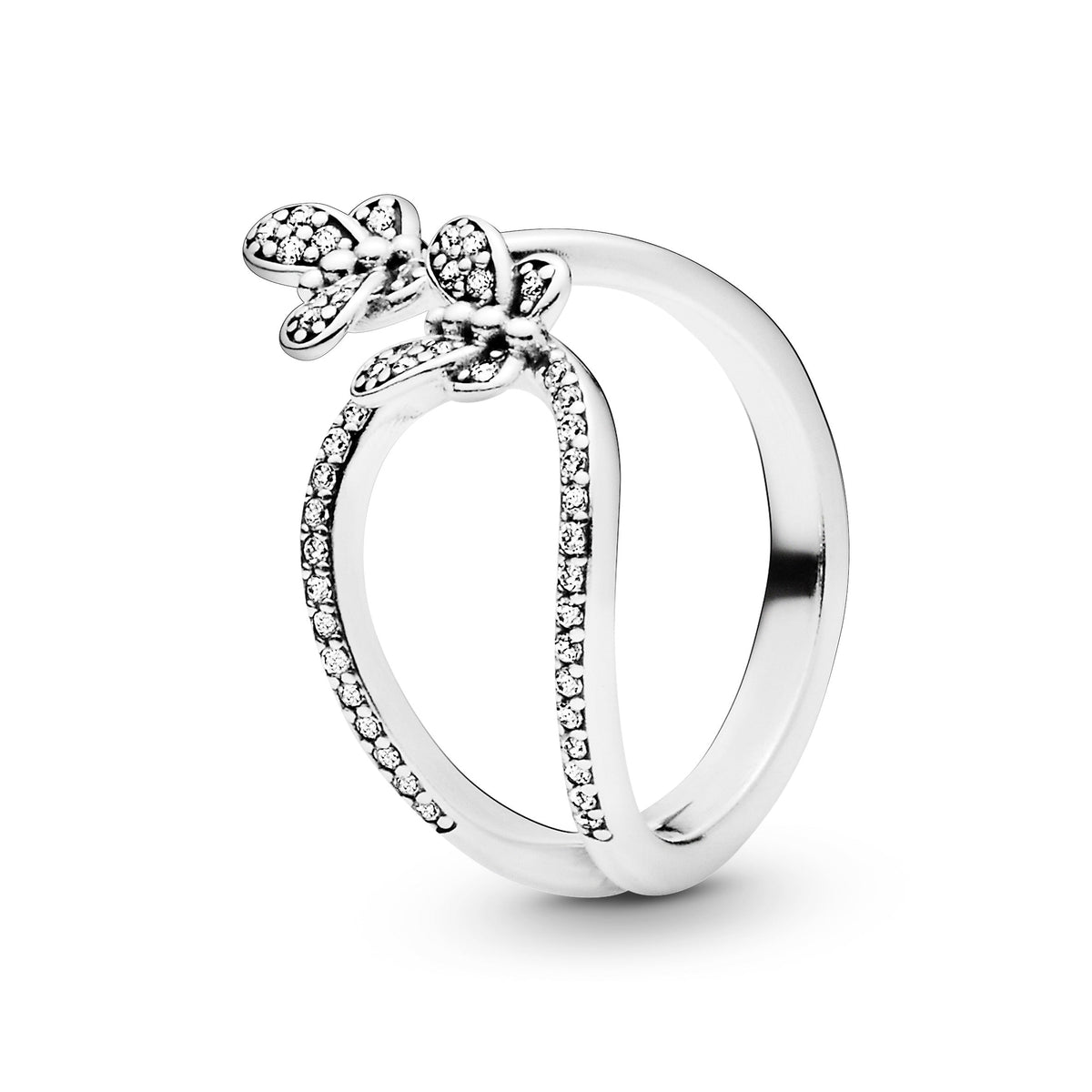 Ring – Sterling Silver – Sparkling Butterfly Open