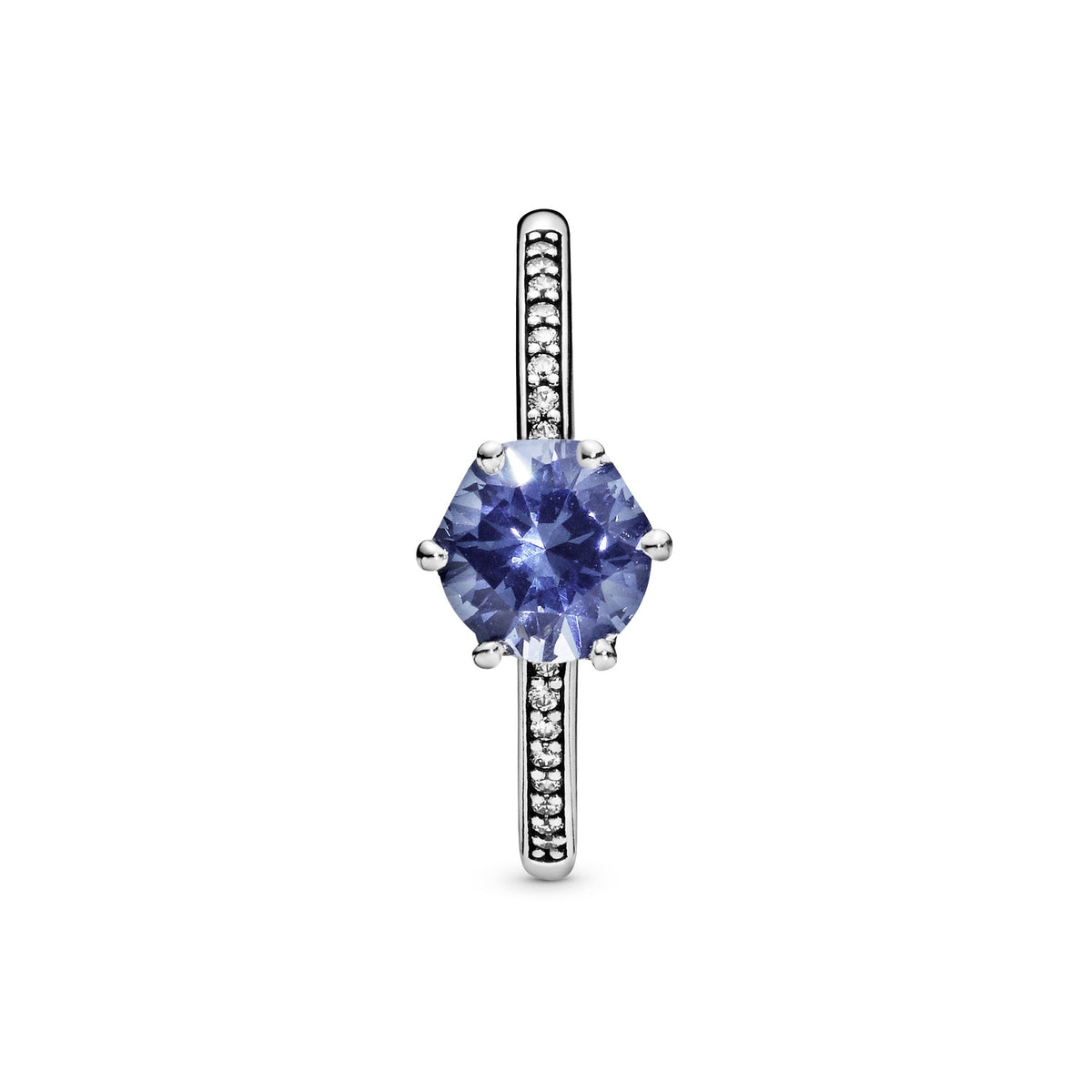 Ring – Sterling Silver – Blue Sparkling Crown