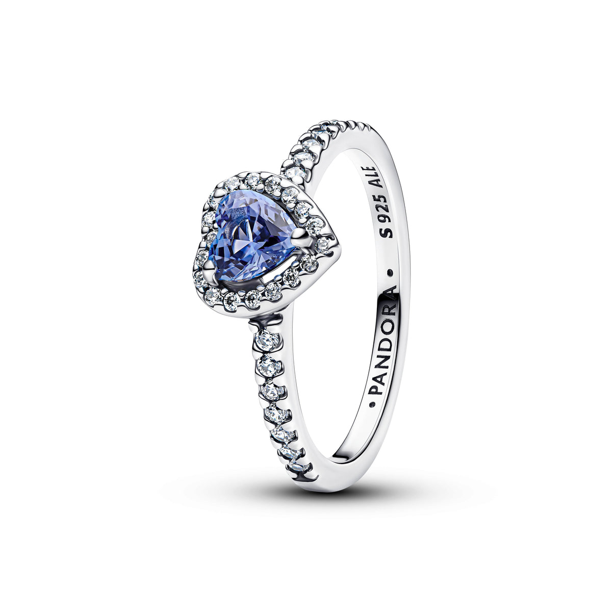 Ring – Sterling Silver – Sparkling Elevated Heart