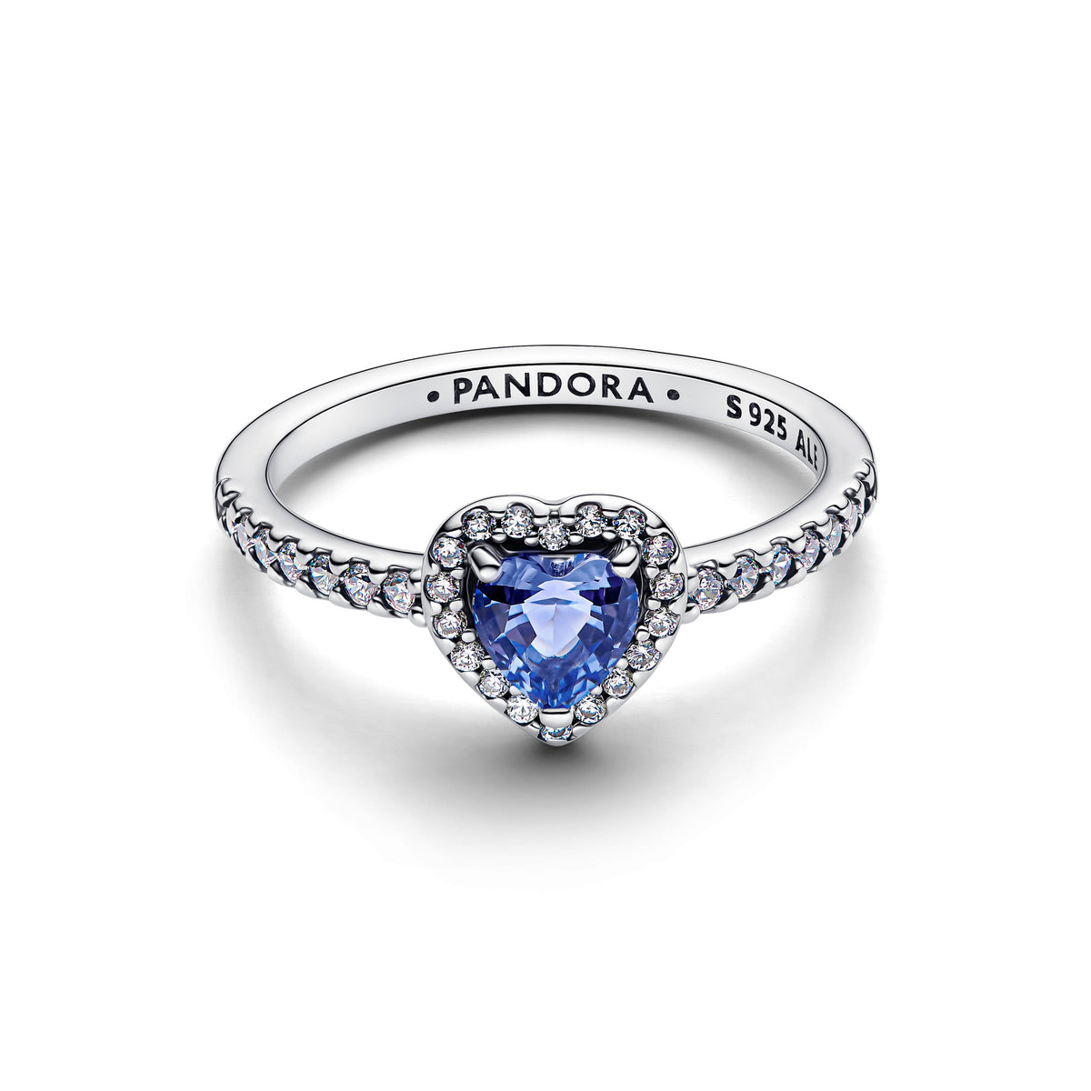 Ring – Sterling Silver – Sparkling Elevated Heart