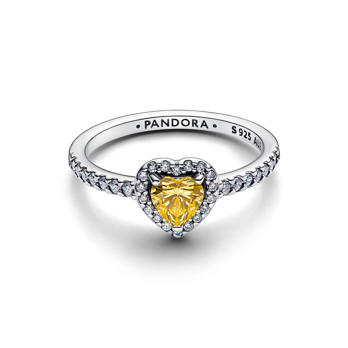 Ring – Sterling Silver – Sparkling Elevated Heart