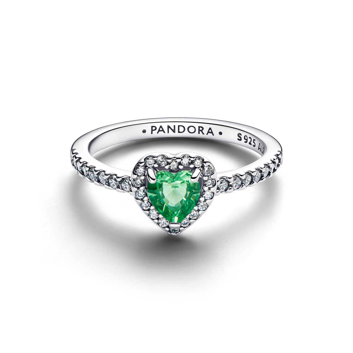 Ring – Sterling Silver – Elevated Mint Green Heart