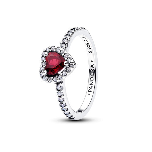 Ring – Sterling Silver – Elevated Fuchsia Rose Heart