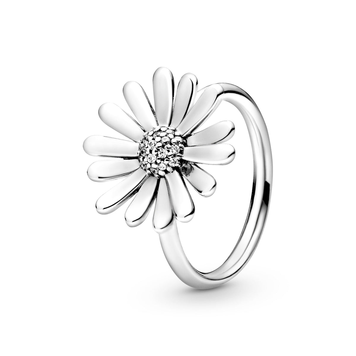 Ring – Sterling Silver – Pavé Daisy Flower Statement