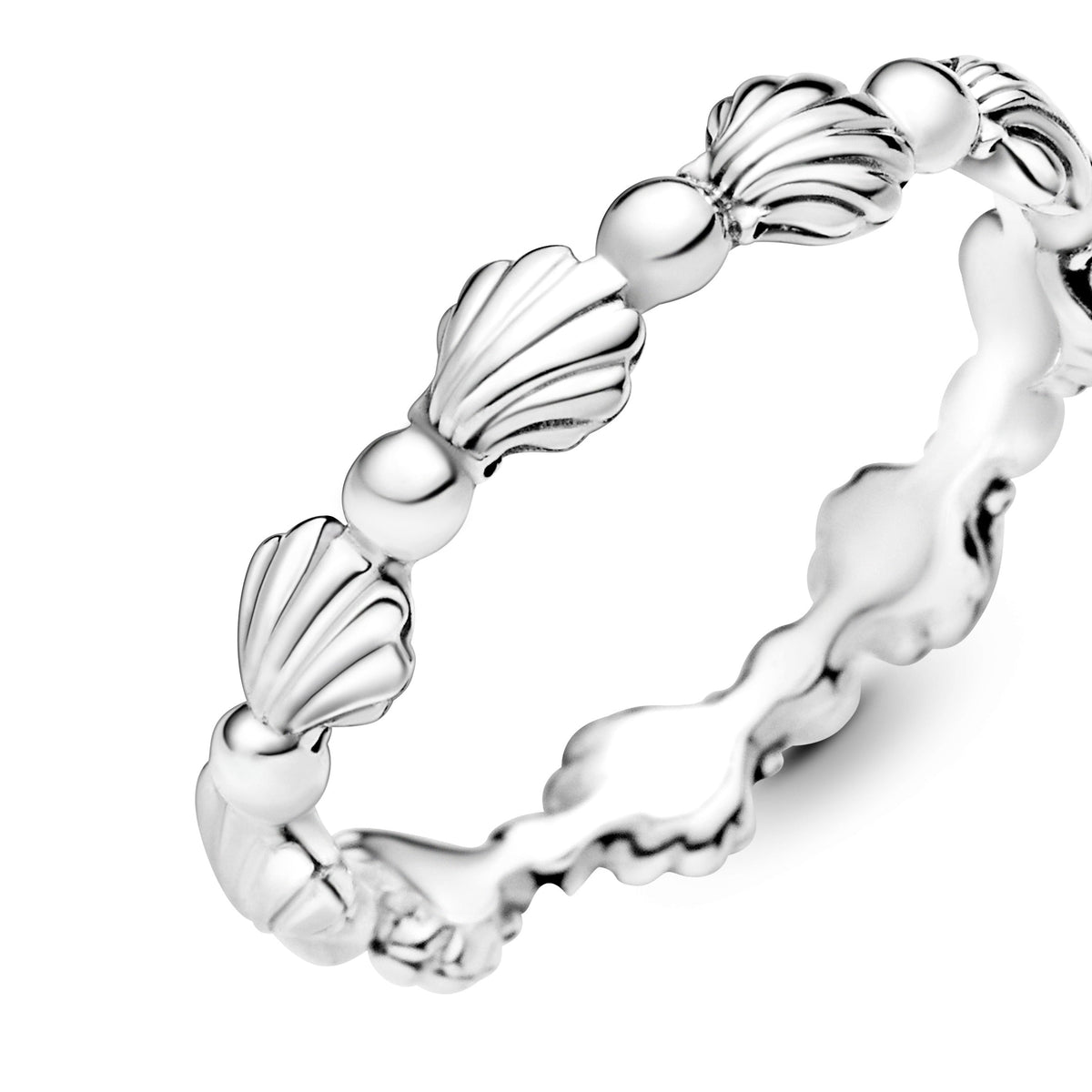 Ring – Sterling Silver – Beaded Seashell Band
