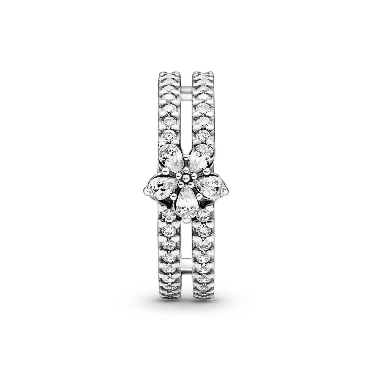 Ring – Sterling Silver – Sparkling Snowflake Double