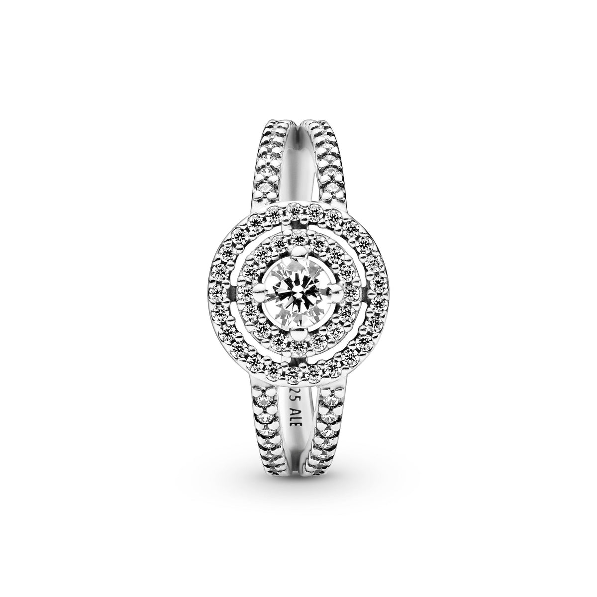 Ring – Sterling Silver – Sparkling Double Halo