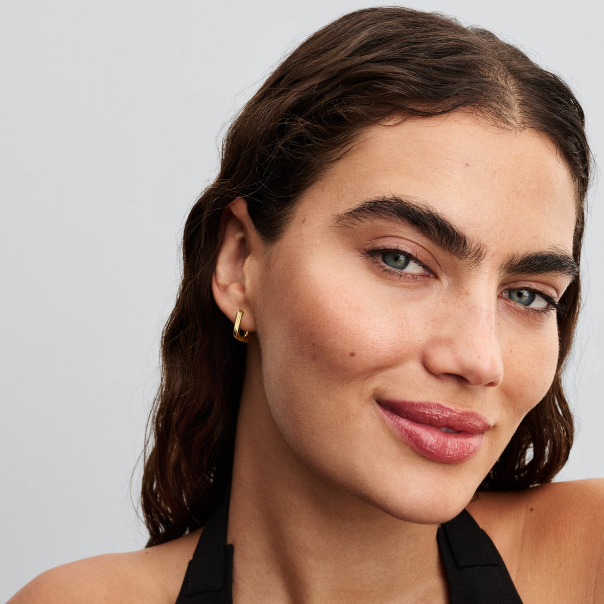 Hoop Earrings – 14k Gold-Plated – Twisted Triangle Small