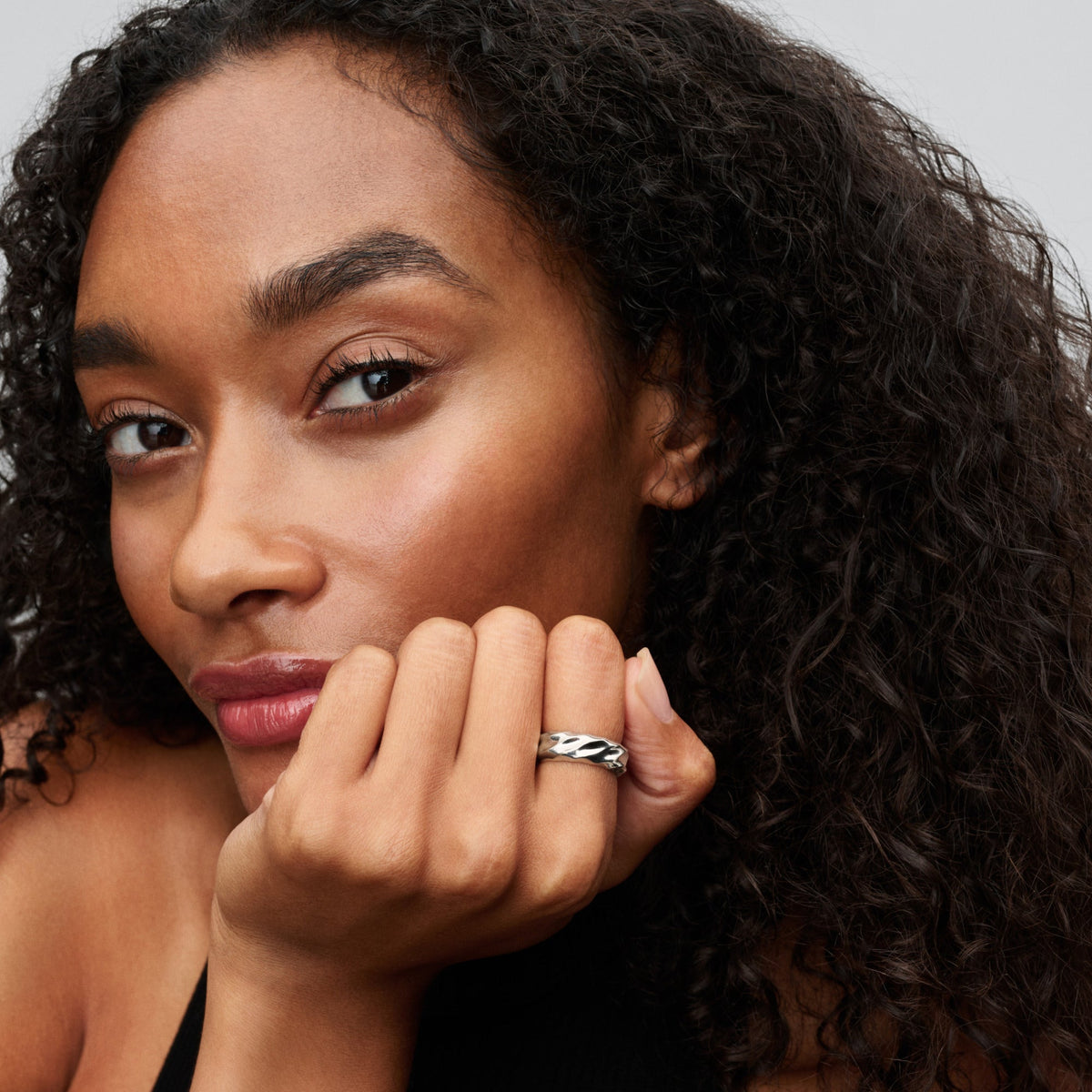 Ring – Sterling Silver – Rippled Wide Band