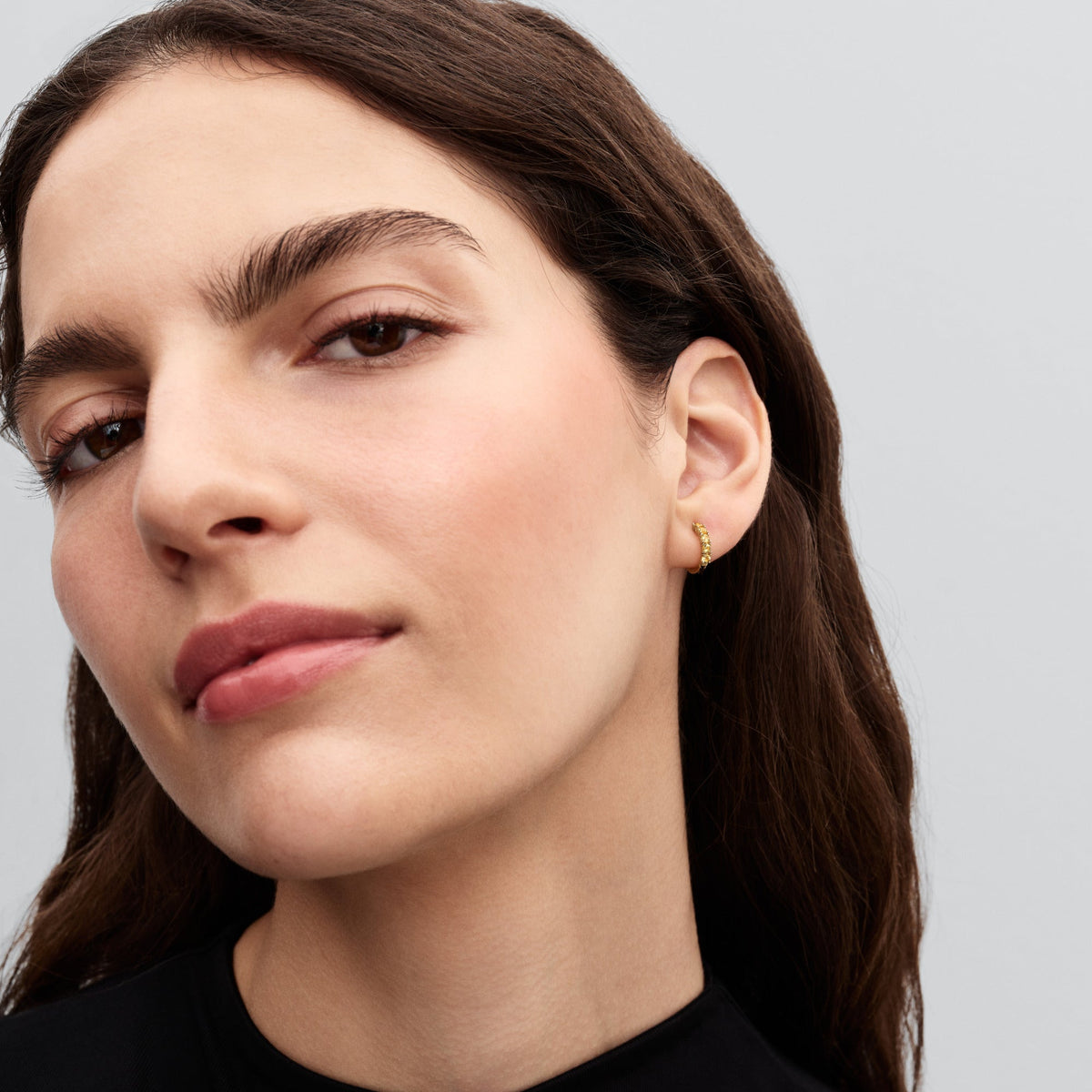 Earrings – 14k Gold-Plated – Yellow Huggie