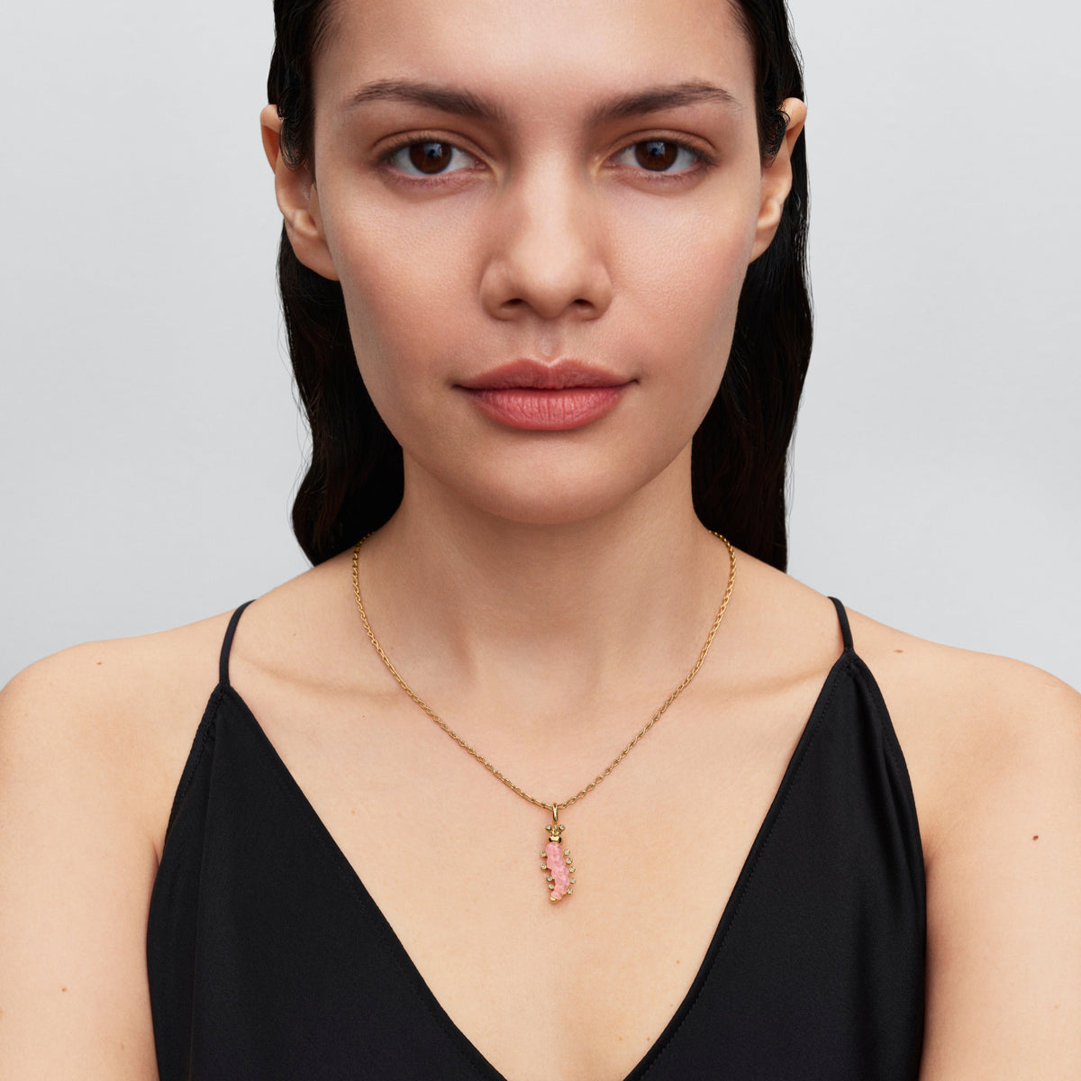 Charm – 14k Gold-Plated – Pink Caterpillar