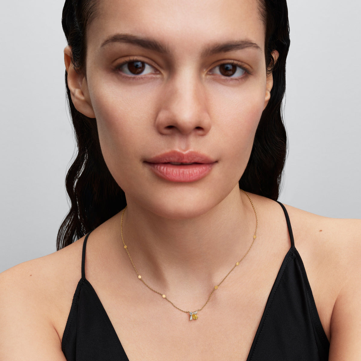 Pendant Necklace – 14k Gold-Plated – Honey Bee