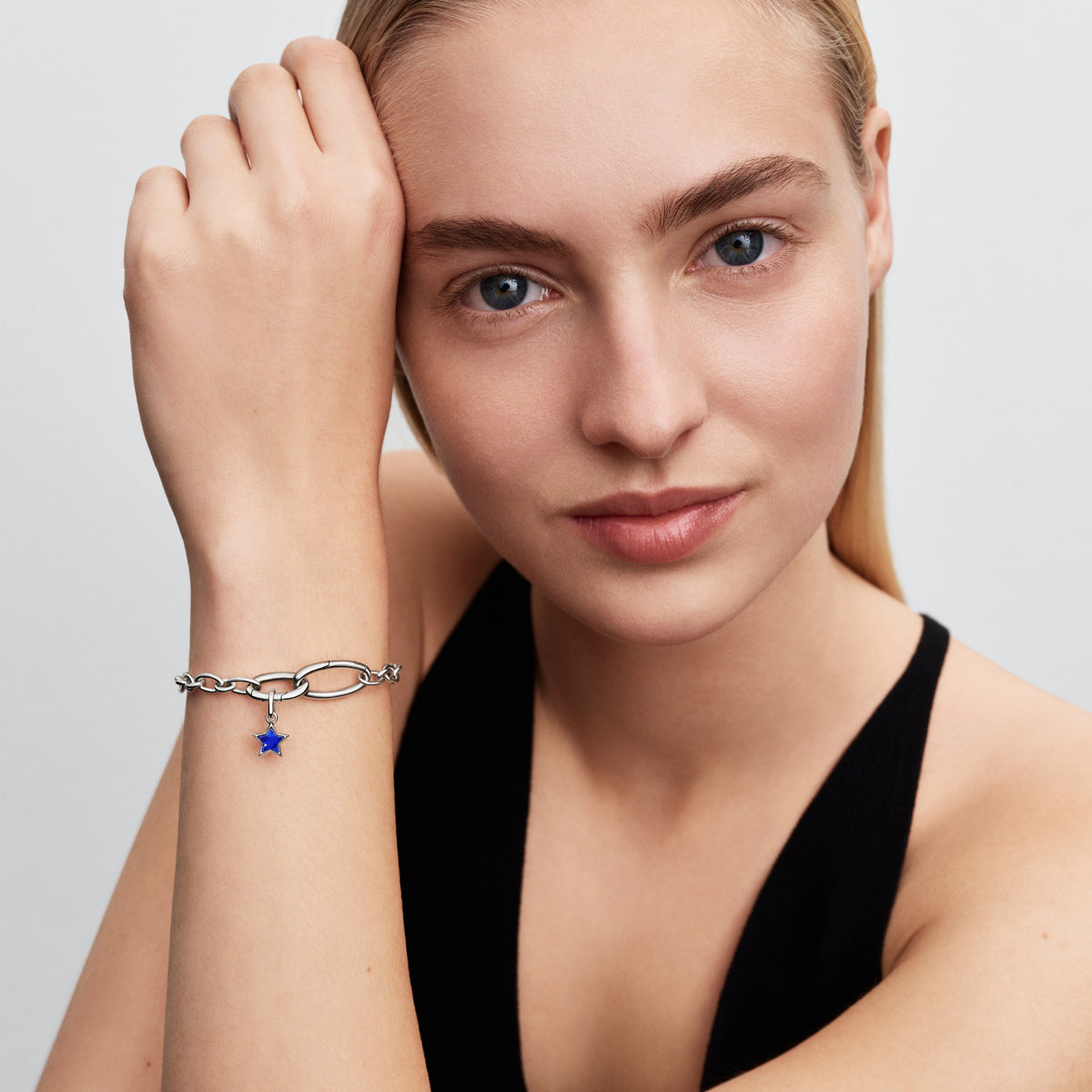 Dangle Charm – Sterling Silver – Blue Star Mini