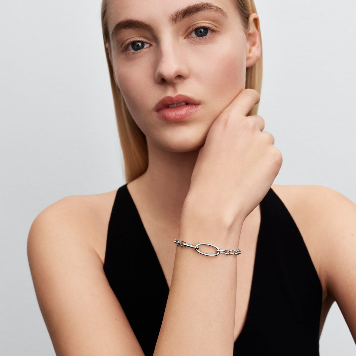 Chain Bracelet – Sterling Silver – Openable Oval Link