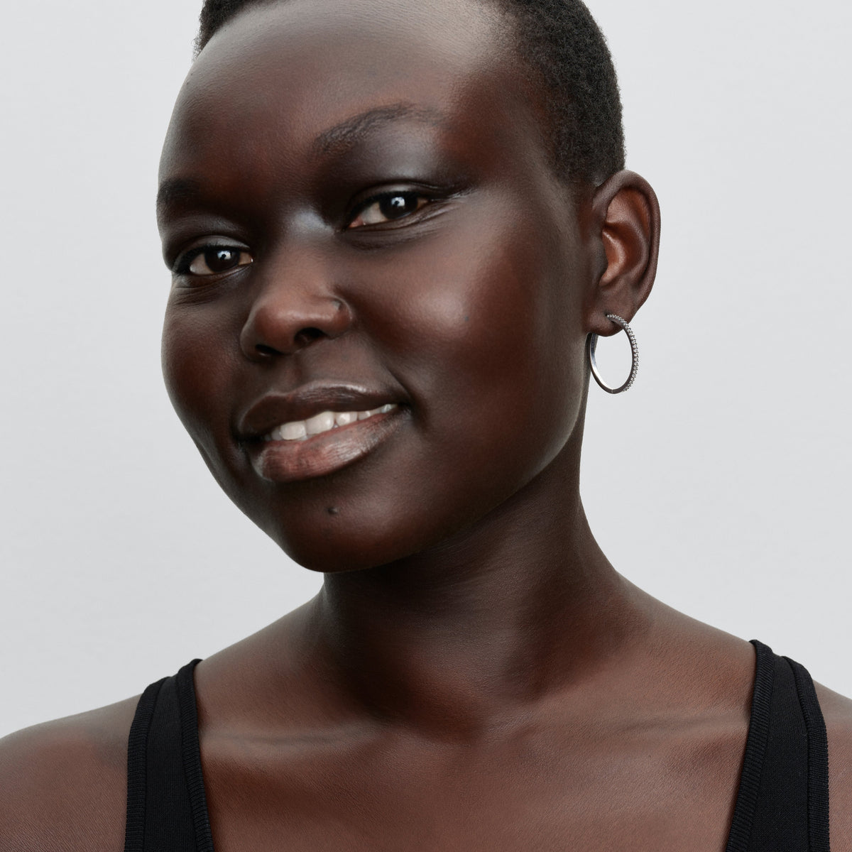Hoop Earrings – Sterling Silver – Sparkling
