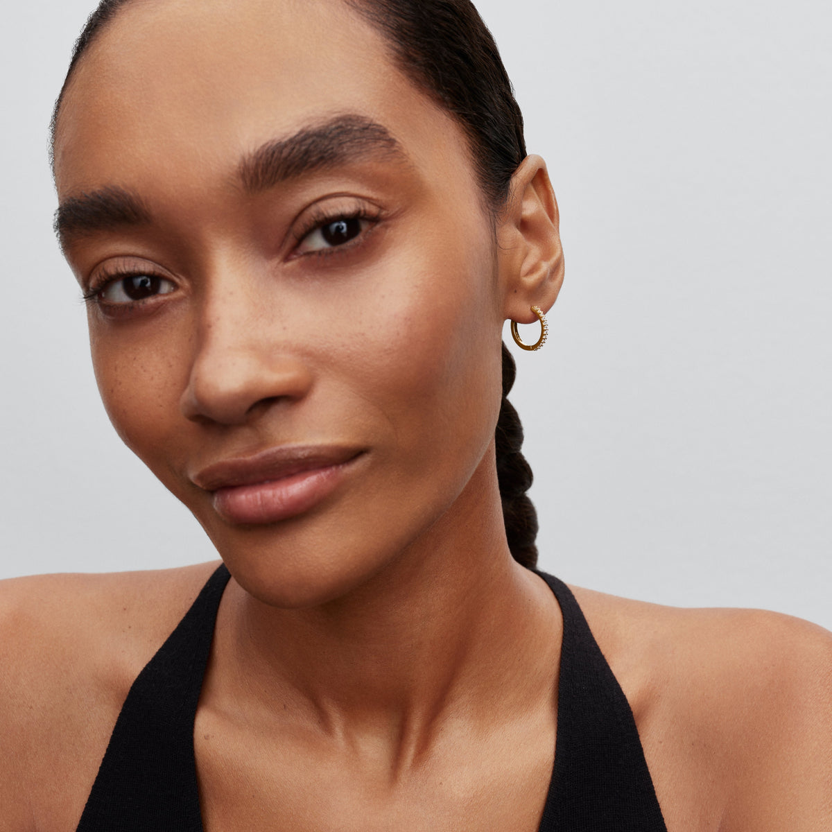 Hoop Earrings – 14k Gold-Plated – Sparkling Mini