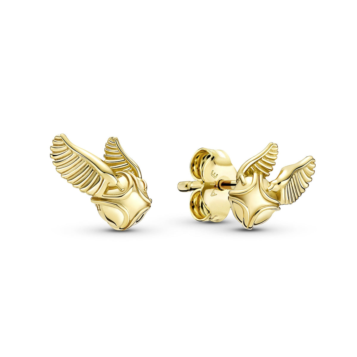 Stud Earrings – 14k Gold-Plated – Harry Potter, Golden Snitch
