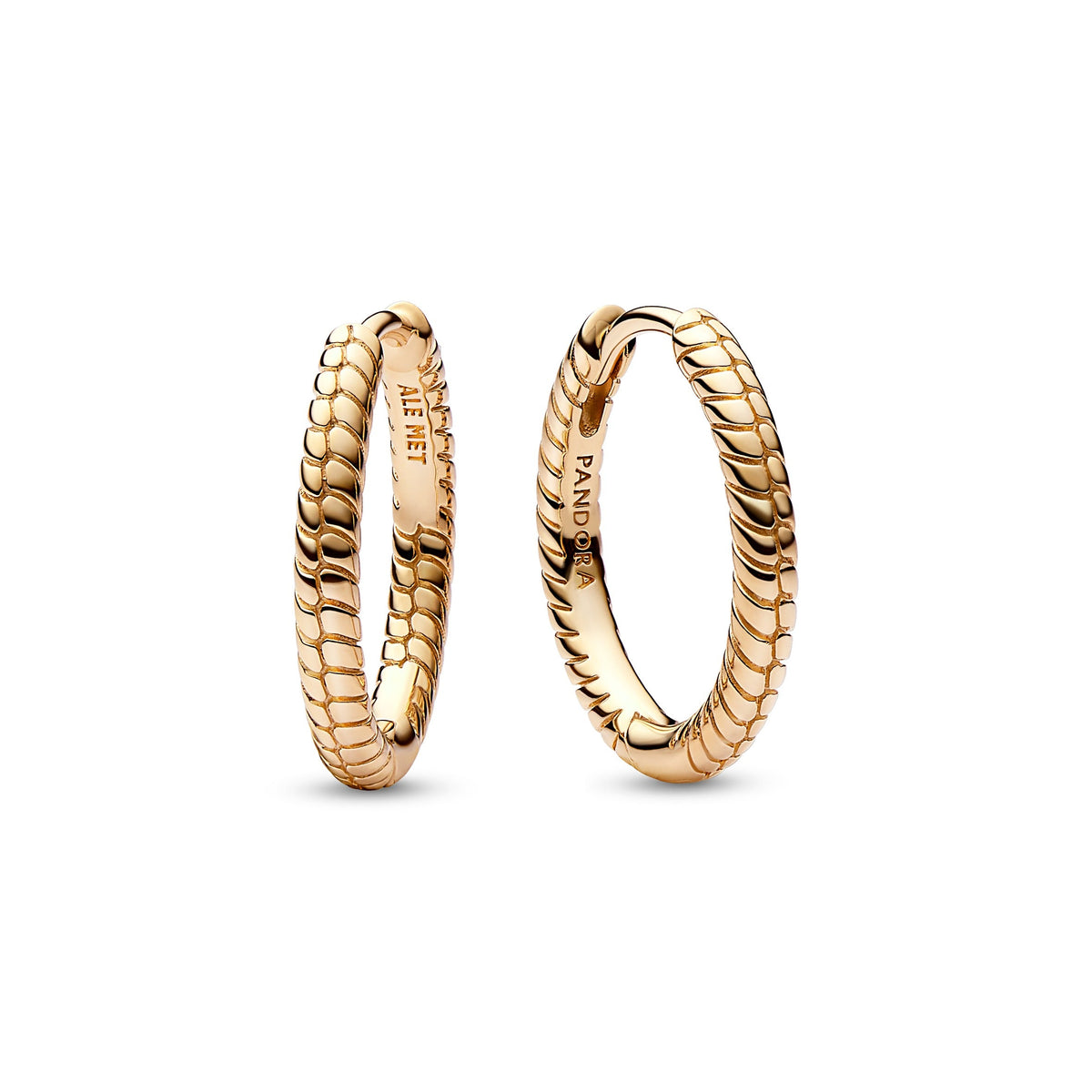 Hoop Earrings – 14k Gold-Plated – Pandora Moments Small Charm