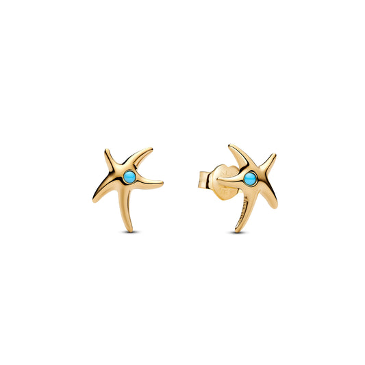 Stud Earrings – 14k Gold-Plated – Starfish