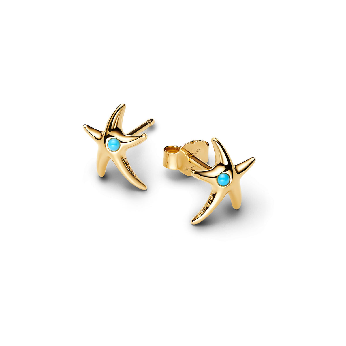 Stud Earrings – 14k Gold-Plated – Starfish