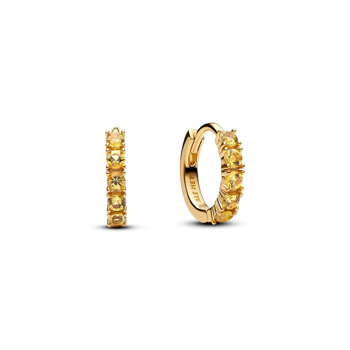 Earrings – 14k Gold-Plated – Yellow Huggie
