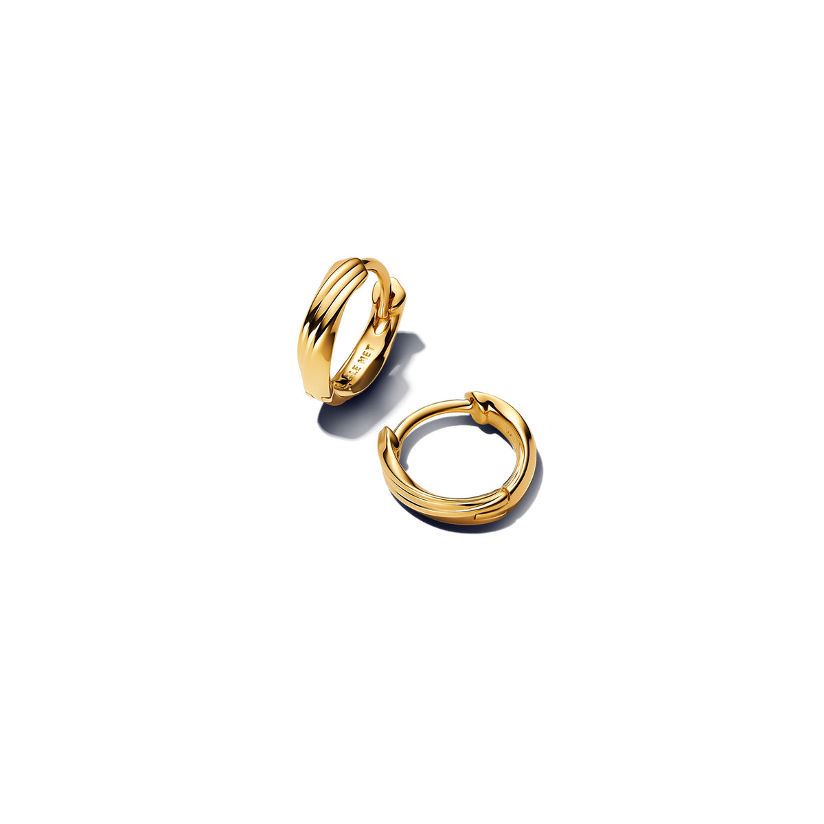Earrings – 14k Gold-Plated – Twisted Huggie
