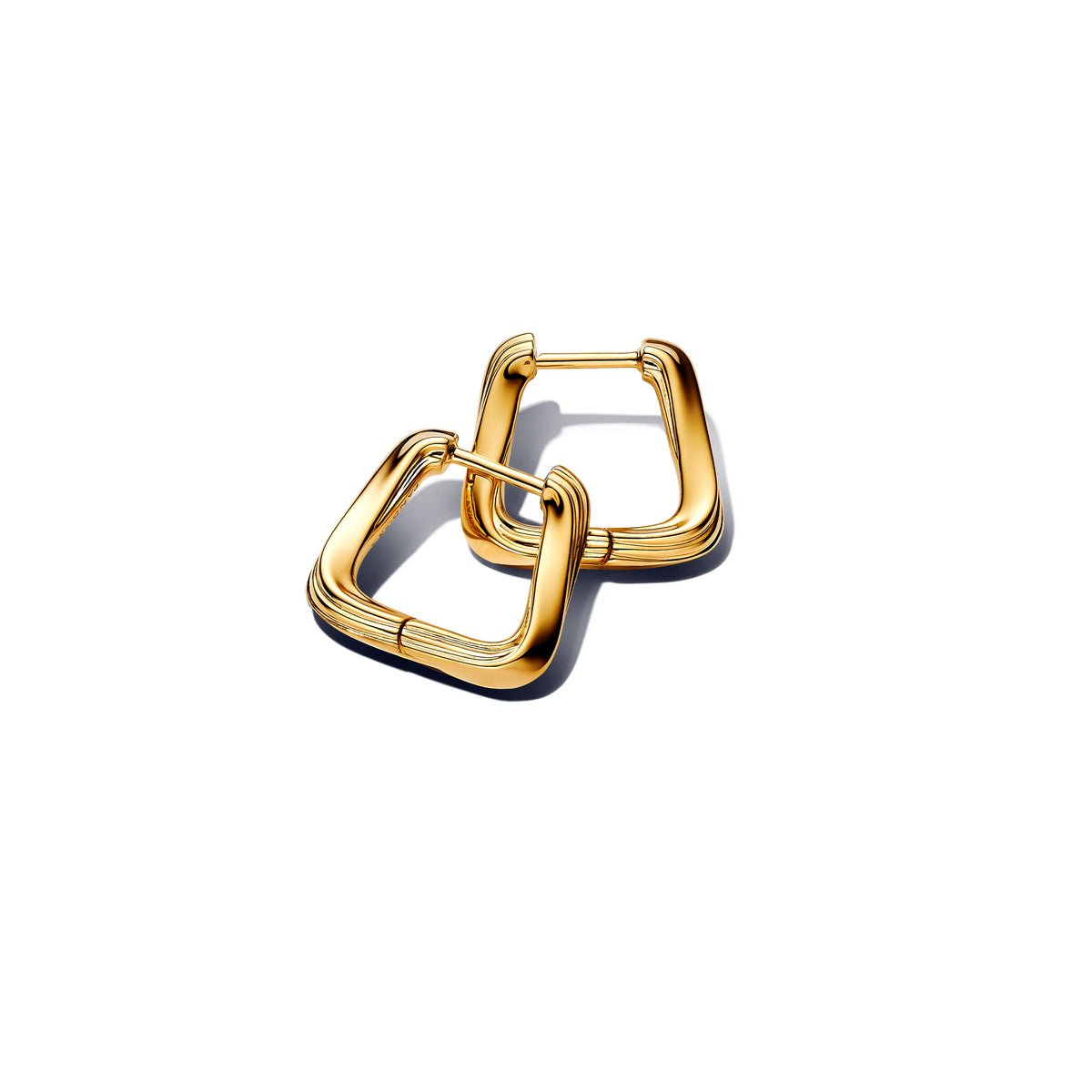 Hoop Earrings – 14k Gold-Plated – Twisted Triangle Small