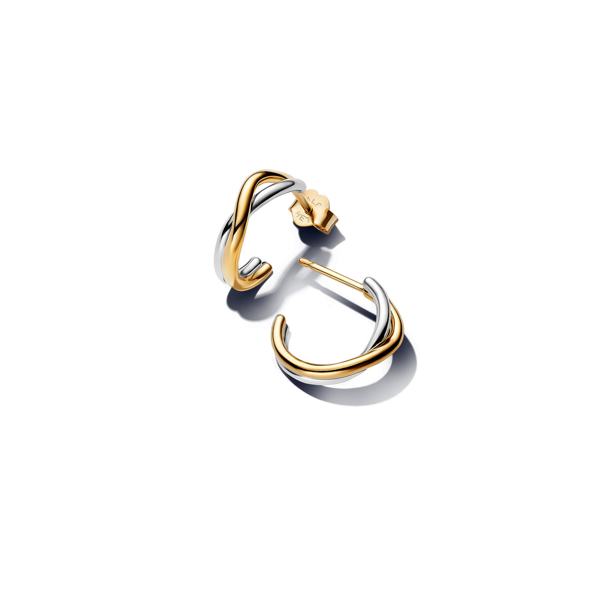 Hoop Earrings – 14k Gold-Plated – Organically Shaped Two-tone Open