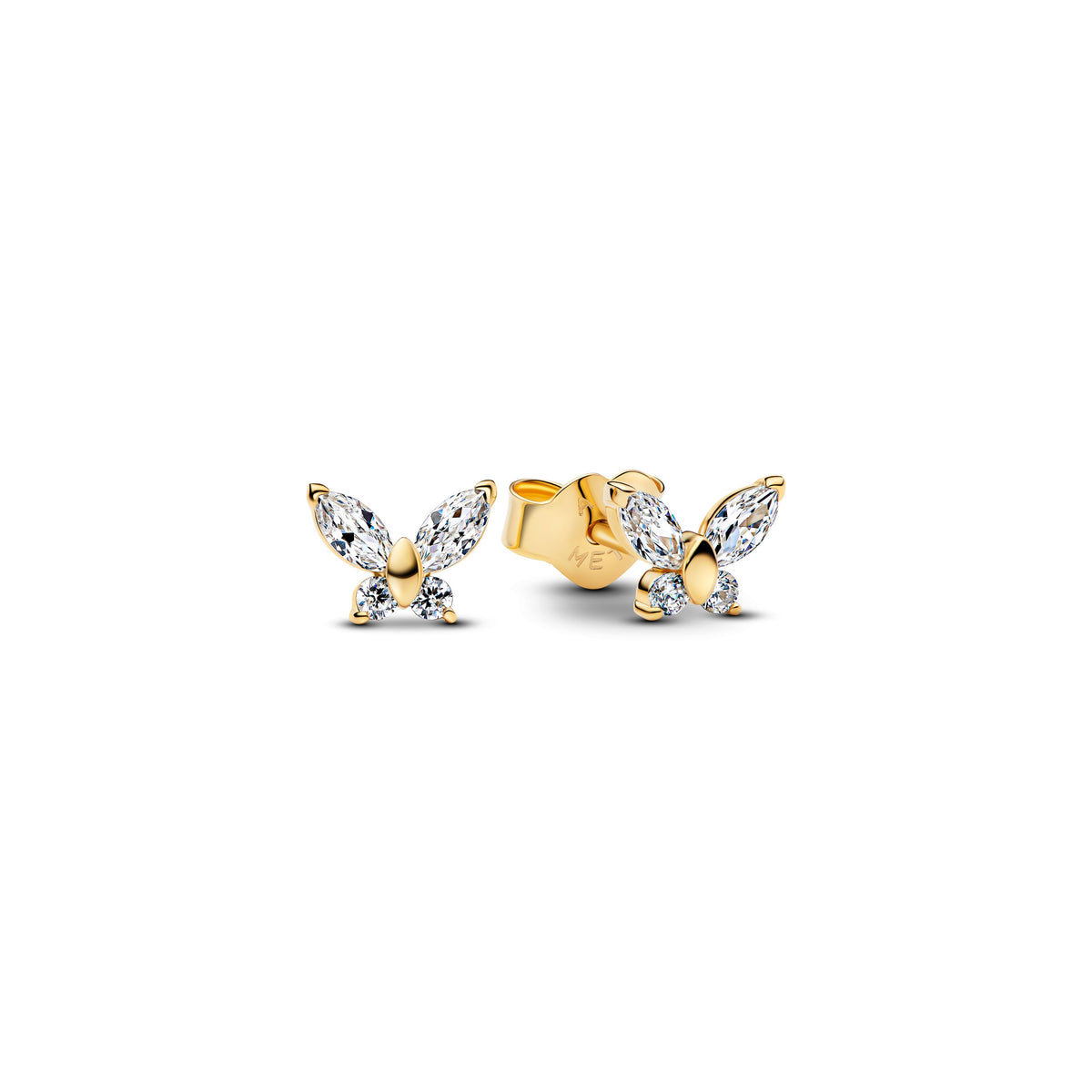 Stud Earrings – 14k Gold-Plated – Butterfly