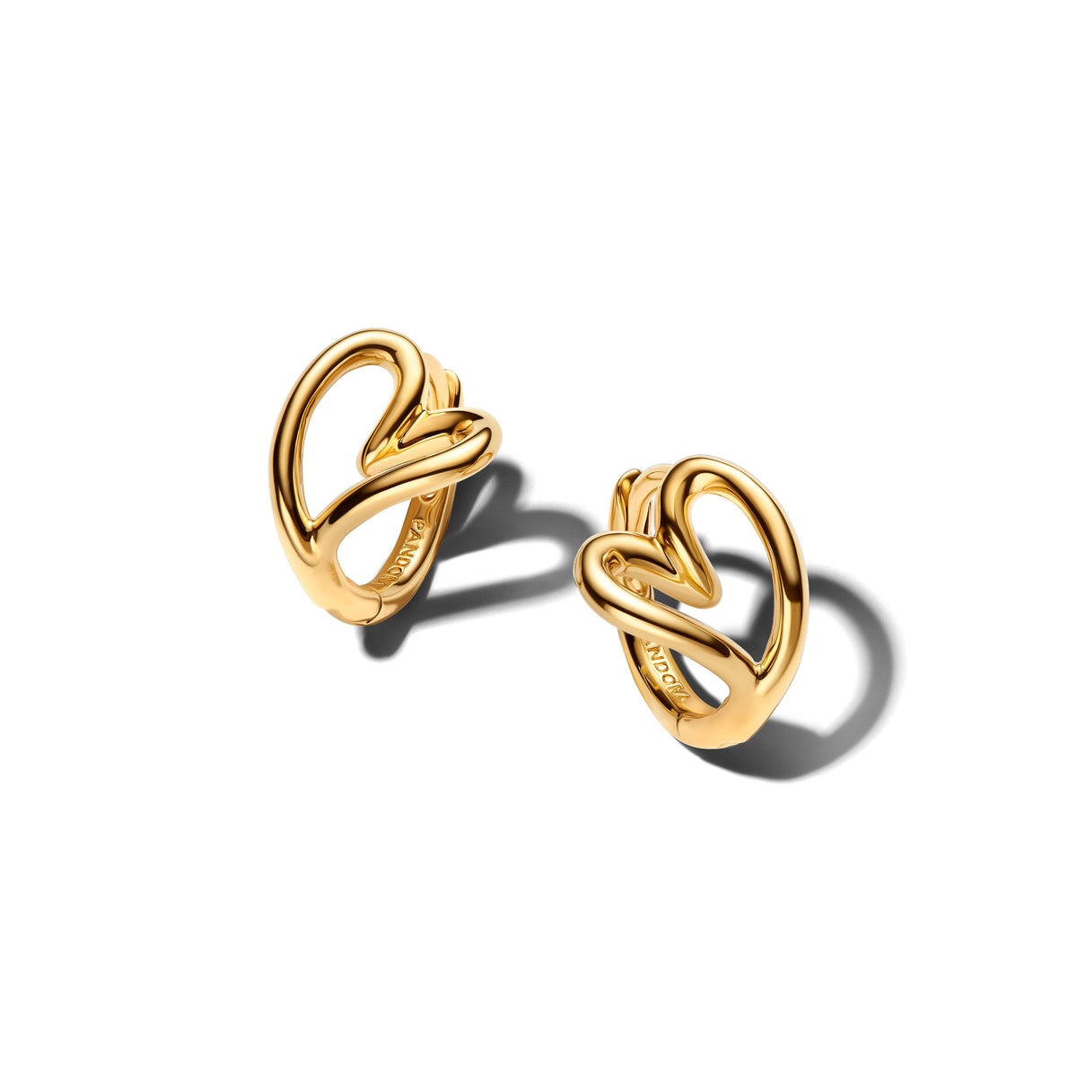 Hoop Earrings – 14k Gold-Plated – Organically Shaped Heart Small