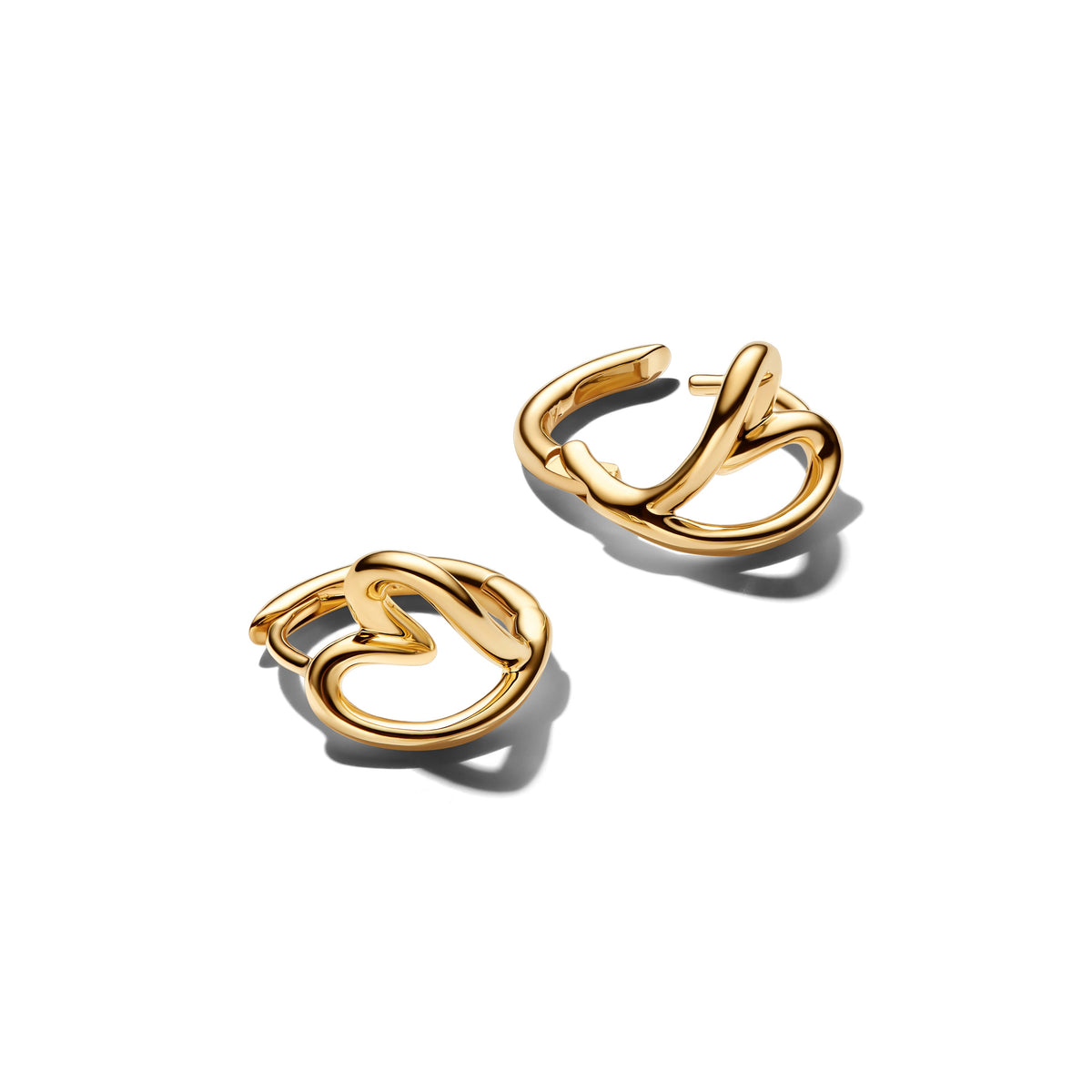 Hoop Earrings – 14k Gold-Plated – Organically Shaped Heart Small