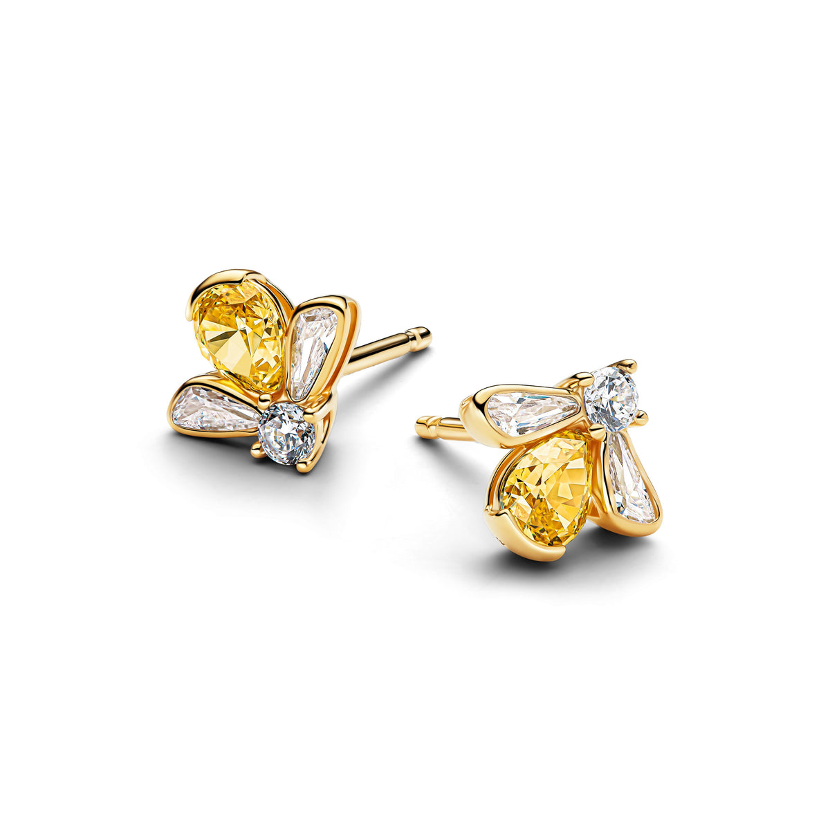 Stud Earrings – 14k Gold-Plated – Honey Bee