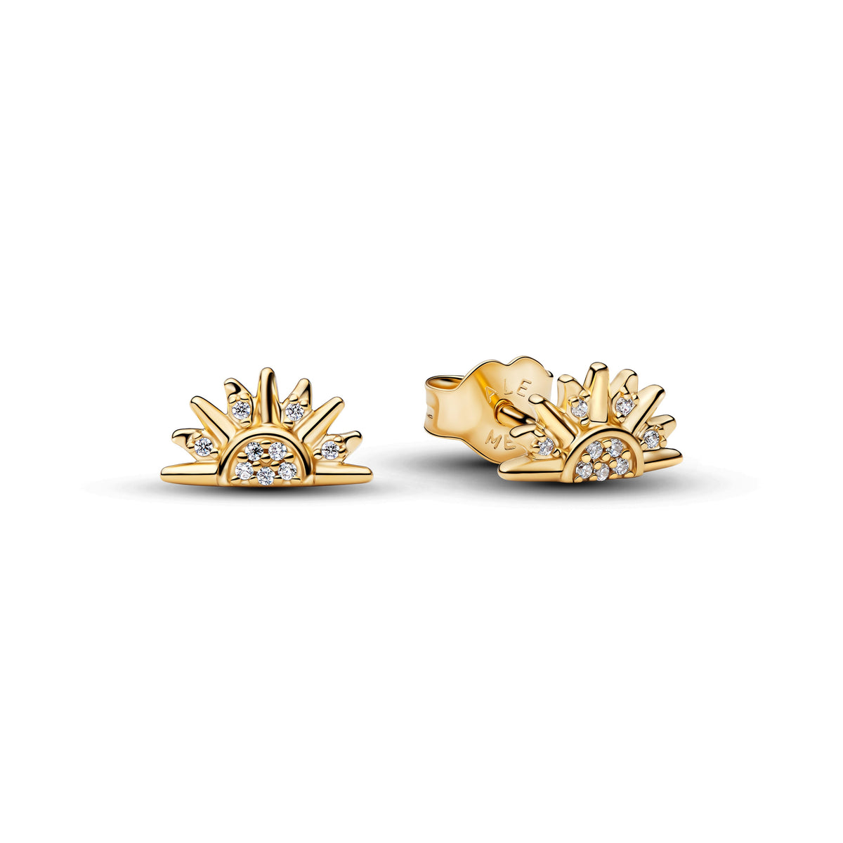 Stud Earrings – 14k Gold-Plated – Celestial Sparkling Sun