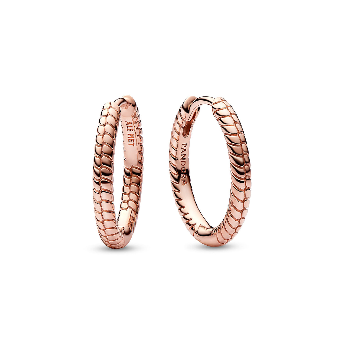 Hoop Earrings – 14k Rose Gold-Plated – Pandora Moments Small Charm