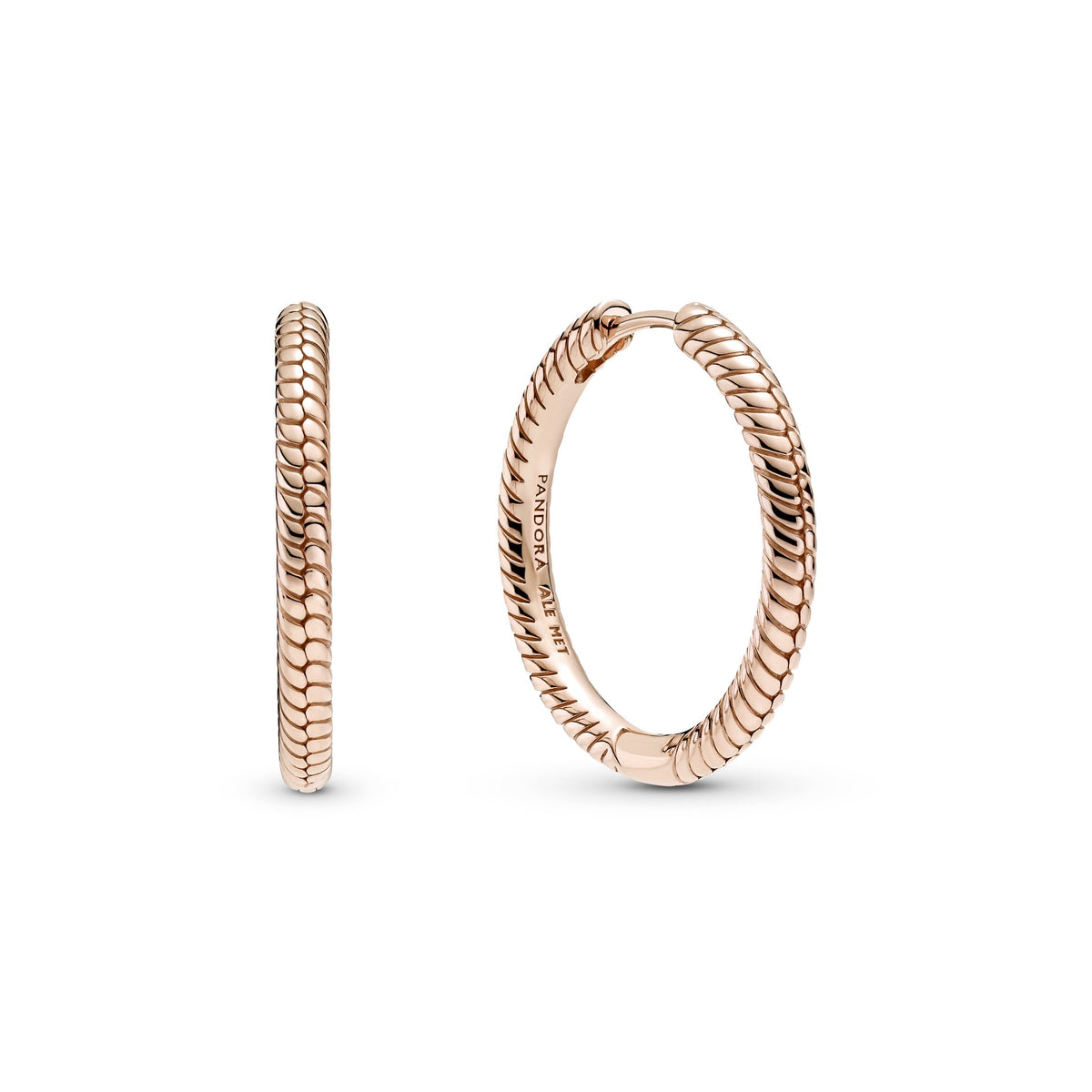 Hoop Earrings – 14k Rose Gold-Plated – Pandora Moments Charm