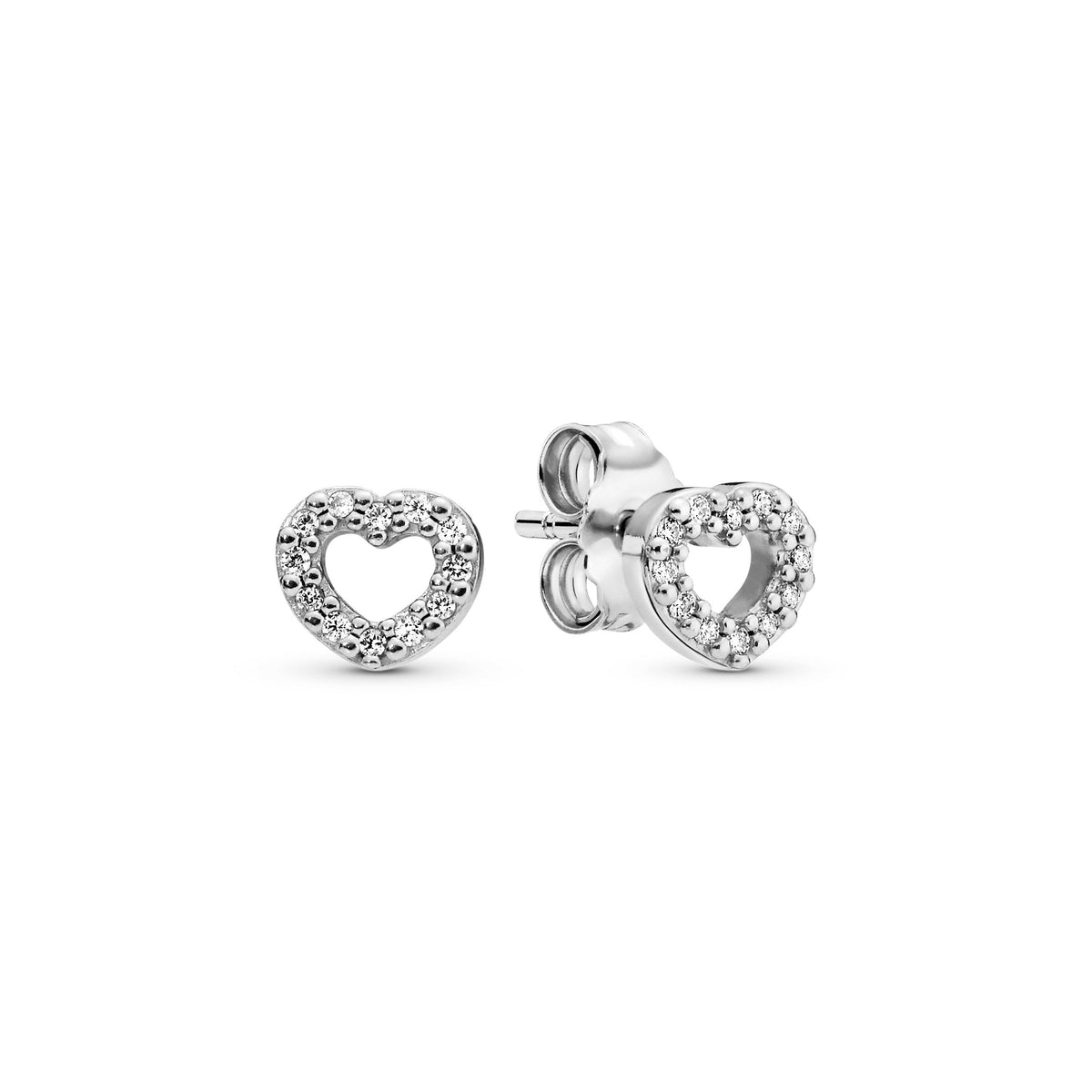 Stud Earrings – Sterling Silver – Heart