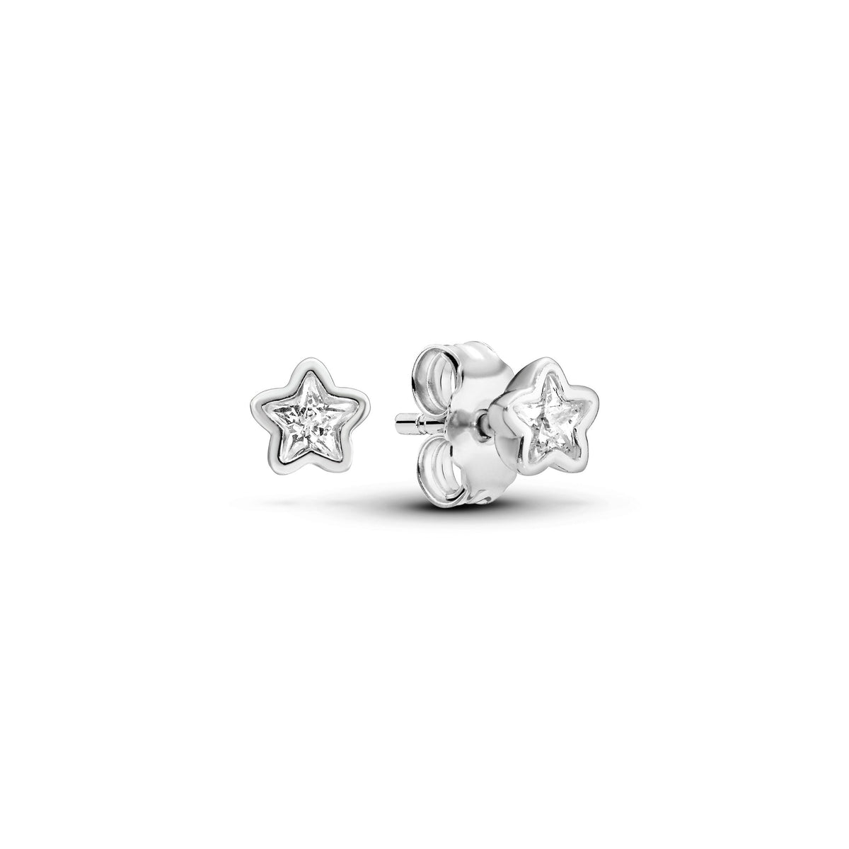 Stud Earrings – Sterling Silver – Sparkling Star