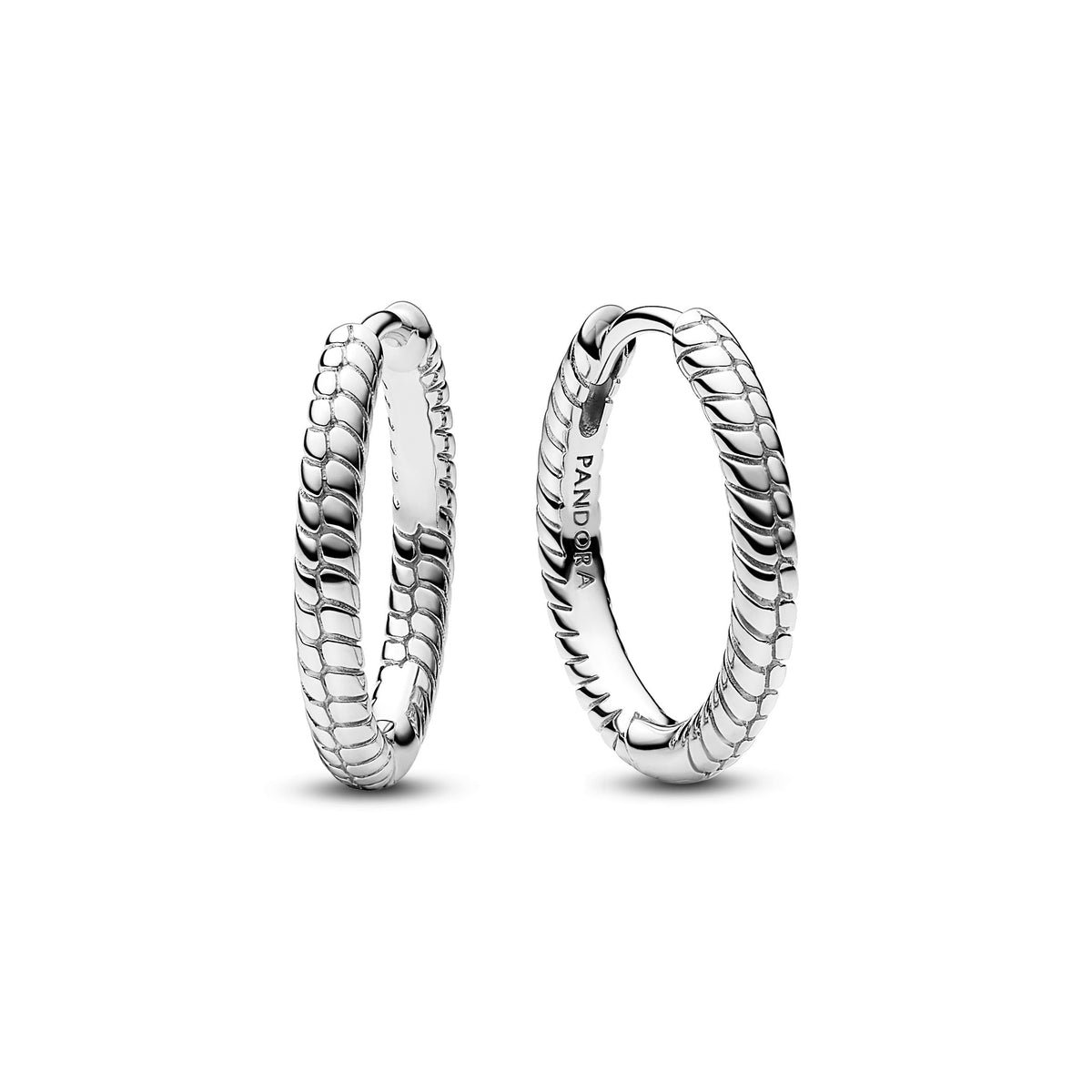 Hoop Earrings – Sterling Silver – Pandora Moments Small Charm