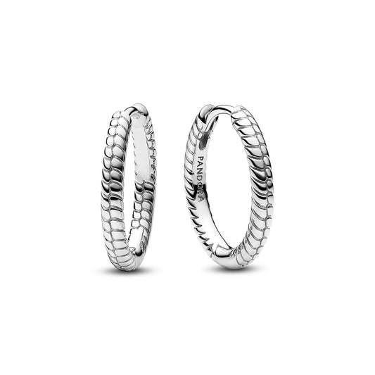 Hoop Earrings – Sterling Silver – Pandora Moments Small Charm