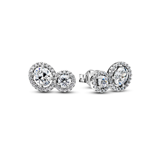 Stud Earrings – Sterling Silver – Embracing Halo