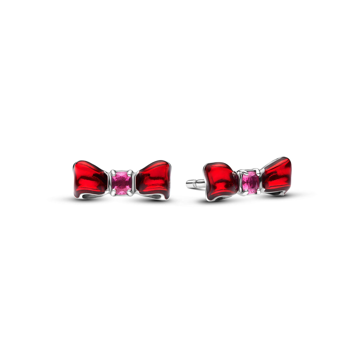 Stud Earrings – Sterling Silver – Disney Snow White Bow