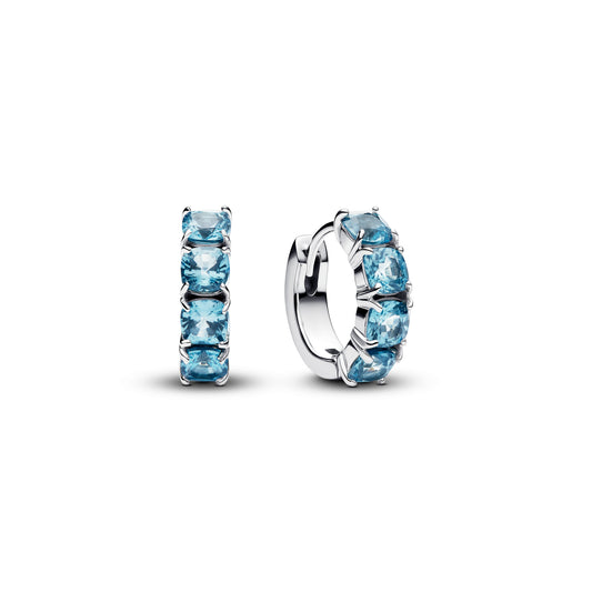 Hoop Earrings – Sterling Silver – Light Blue