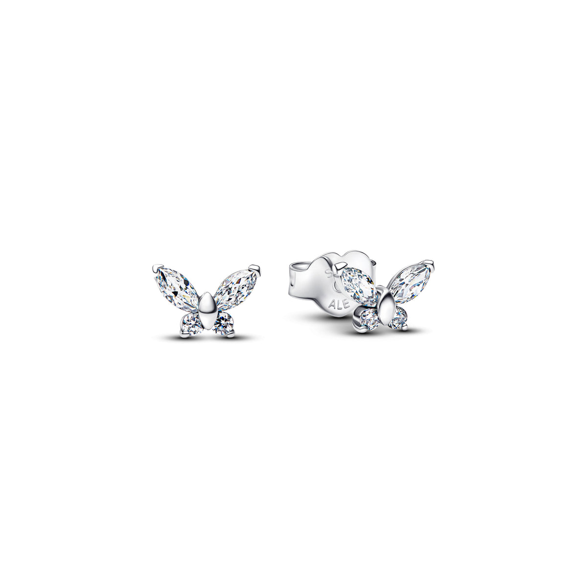 Stud Earrings – Sterling Silver – Butterfly