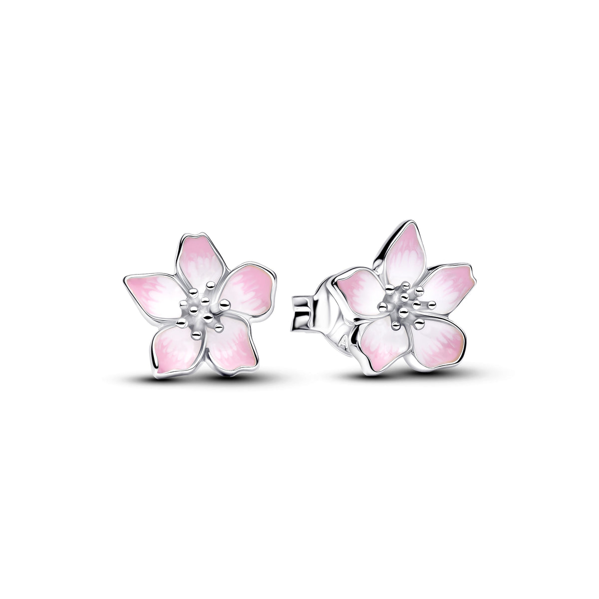 Stud Earrings – Sterling Silver – Cherry Blossom