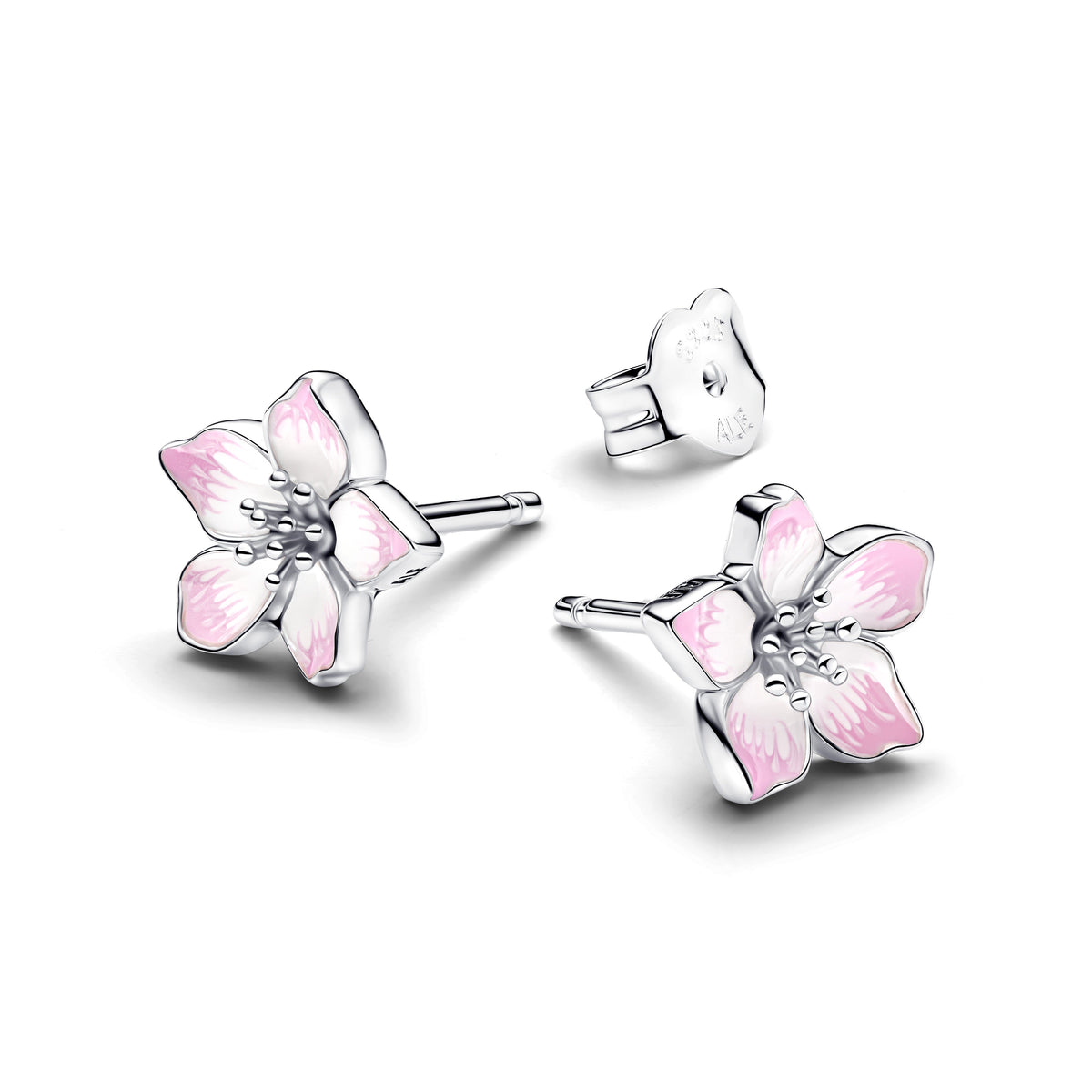 Stud Earrings – Sterling Silver – Cherry Blossom