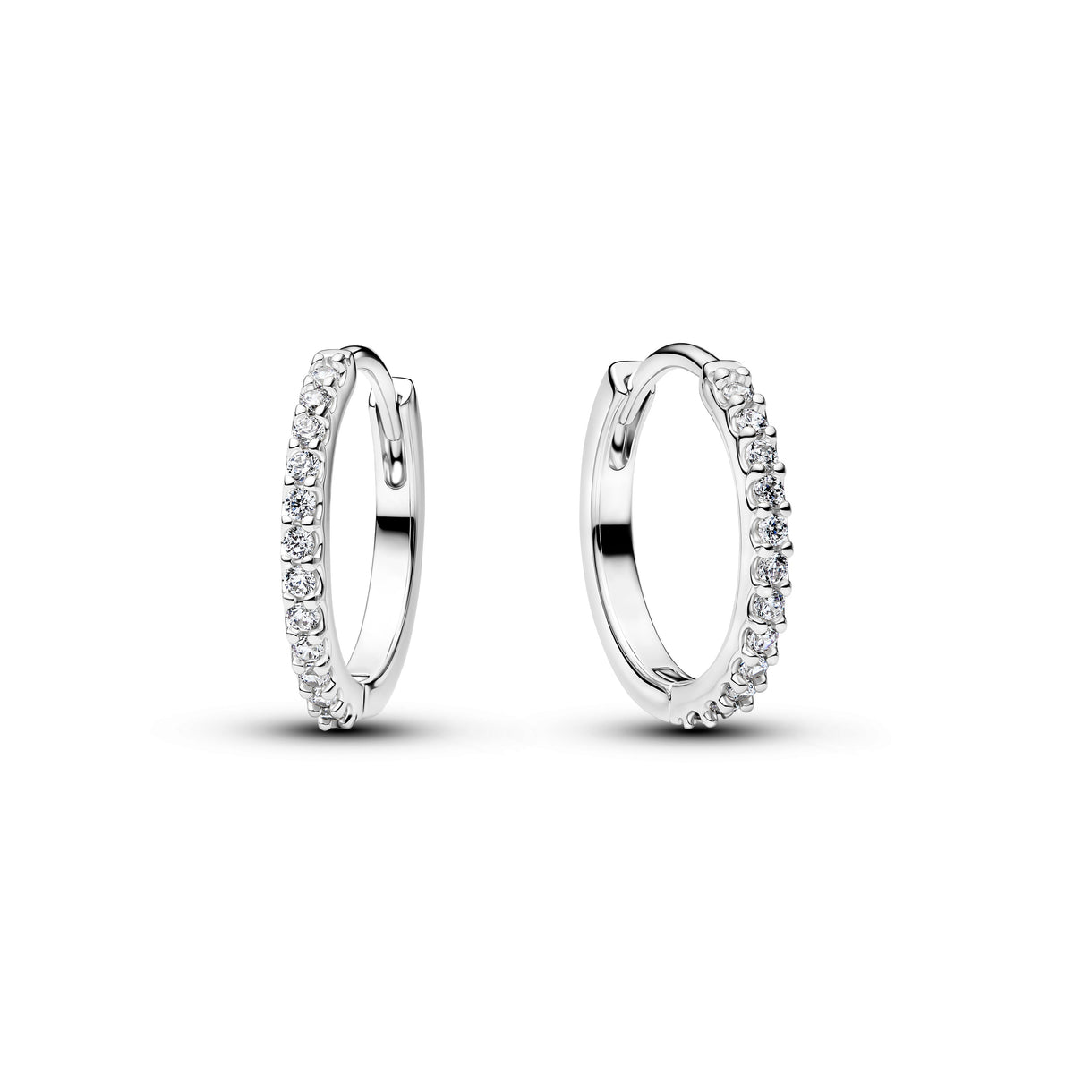 Hoop Earrings – Sterling Silver – Sparkling Mini