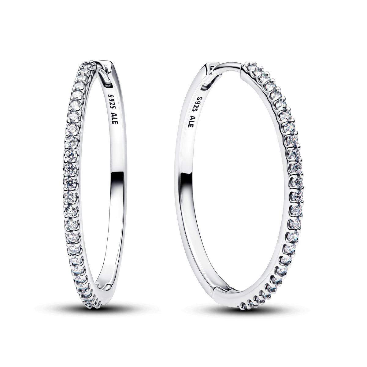 Hoop Earrings – Sterling Silver – Sparkling