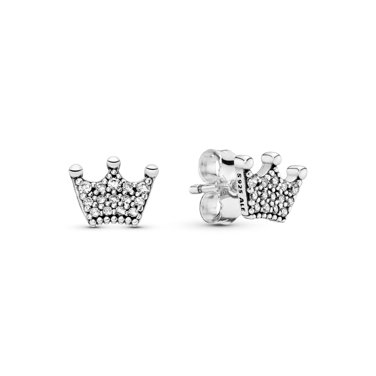 Stud Earrings – Sterling Silver – Crown
