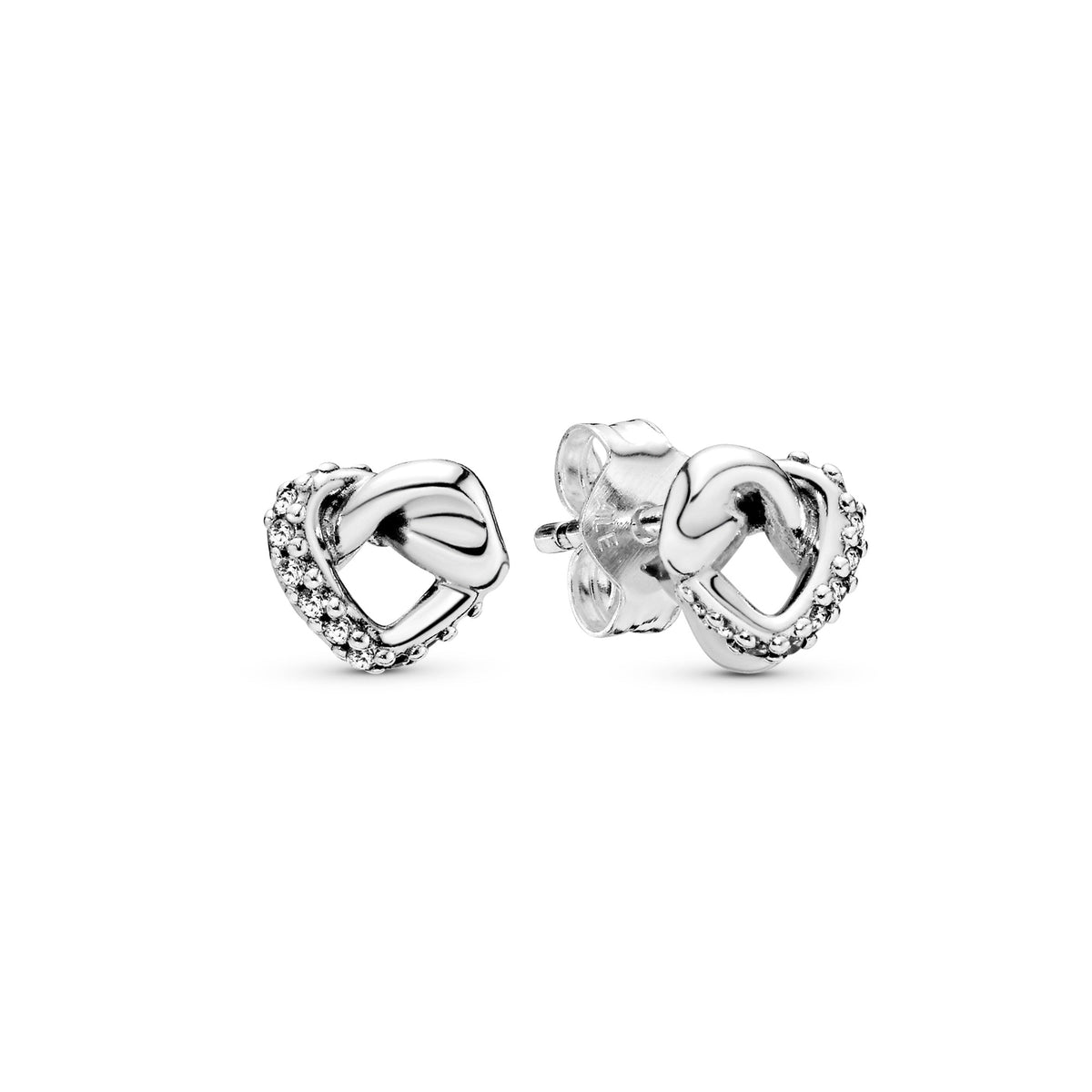 Stud Earrings – Sterling Silver – Knotted Heart