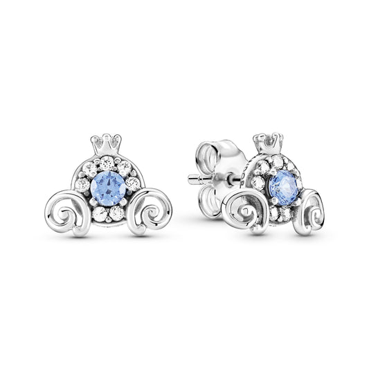 Stud Earrings – Sterling Silver – Disney Cinderella Pumpkin Coach
